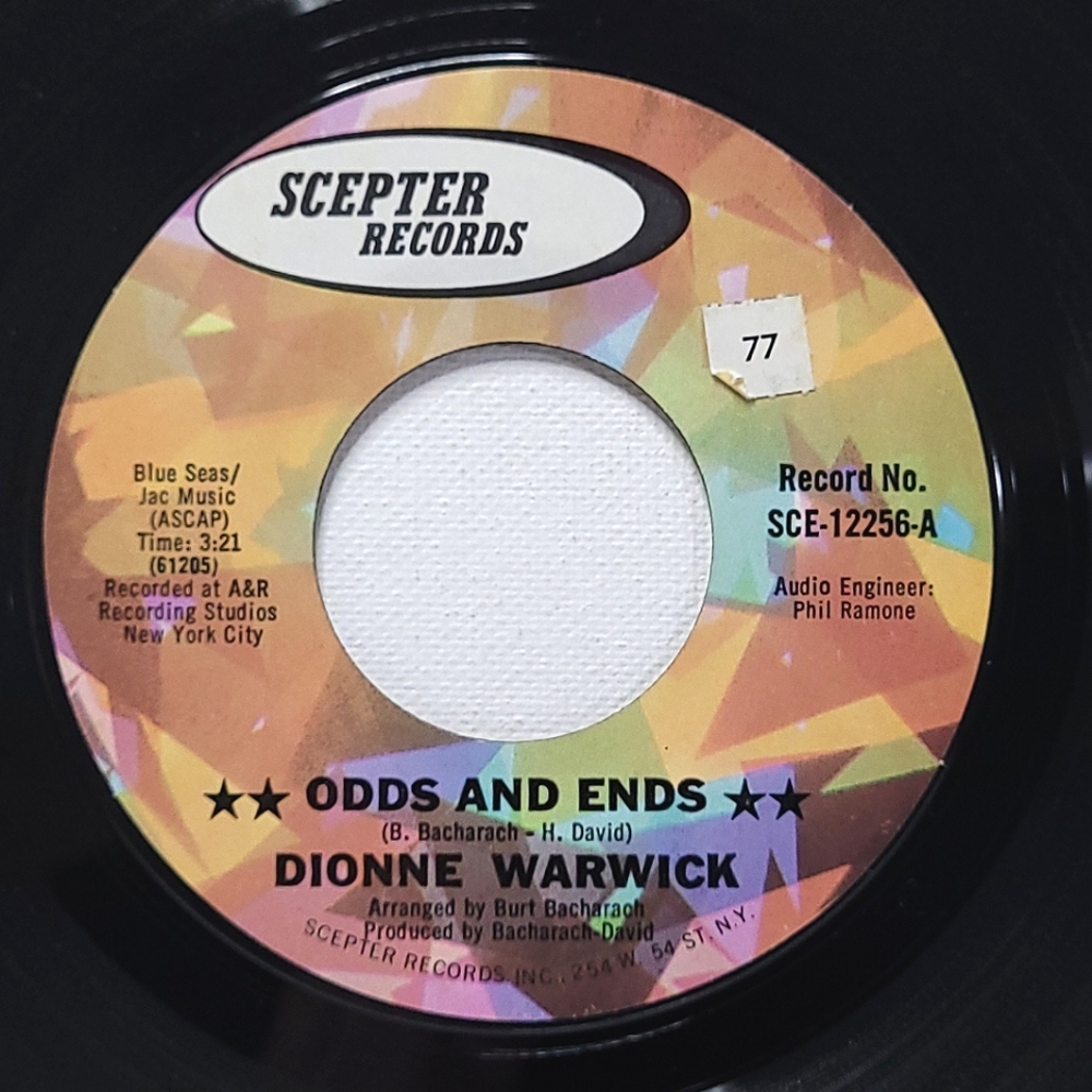 Dionne Warwick ~ 45 Record ~ Odds And Ends / As Long As There's An Apple Tree EX
